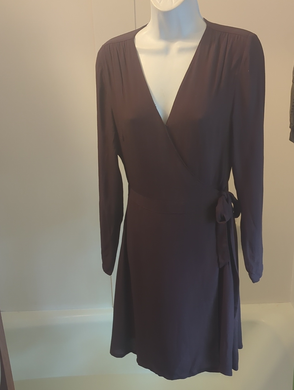 NWT Frank & Oak Brown Long-Sleeve Wrap Dress